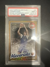 2025-26 Topps Silver Pack Rookie Autograph Cooper Flagg Gold 12/50 PSA 9 Auto 10