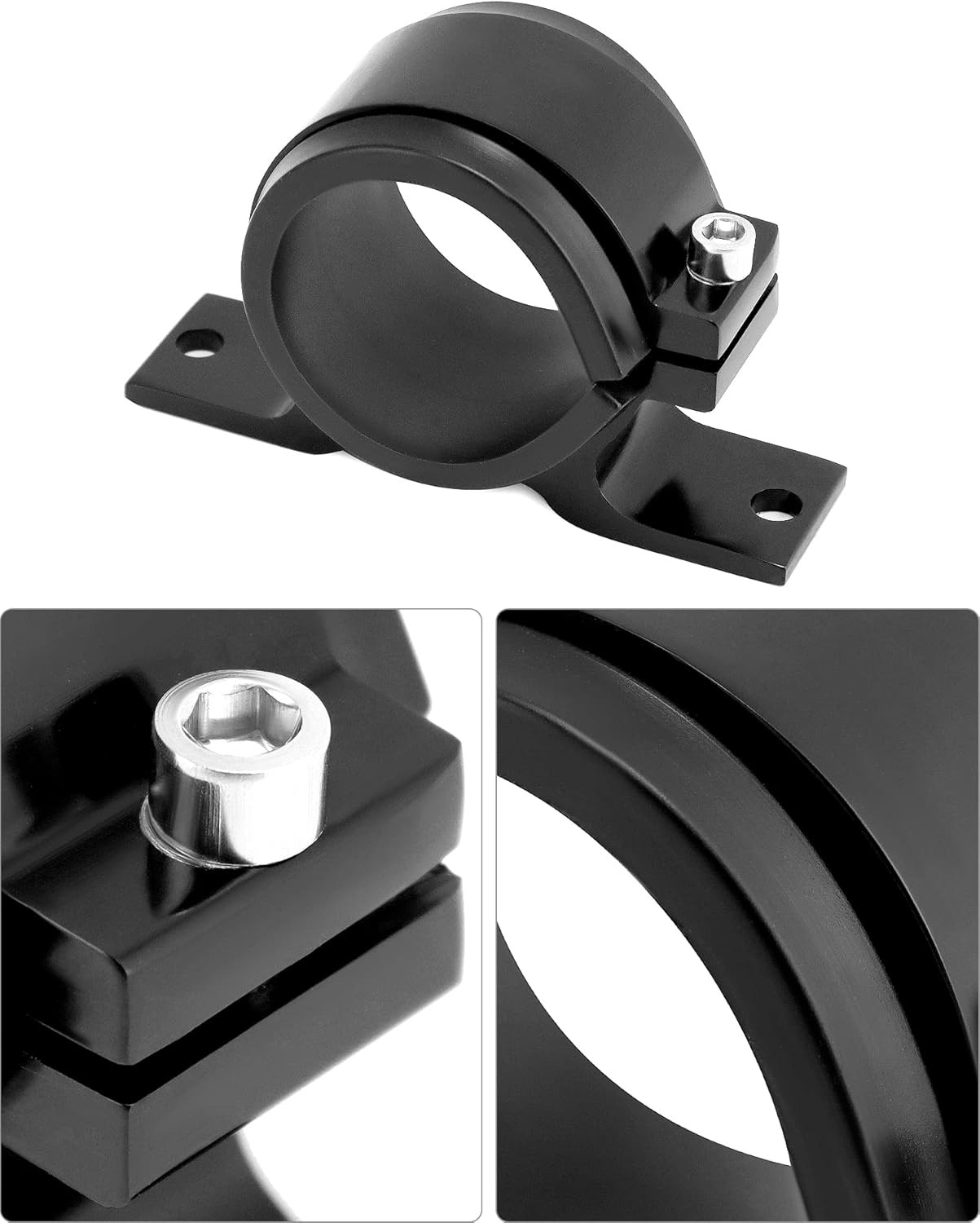 Fuel Pump Clamp Holder, 2 Pack 50Mm Fuel Filter Mounting Bracket, Premium Alumin