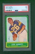 1963 Topps Football Card - #40 Jon Arnett, PSA 7 NM
