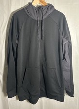 MENS NIKE FULL ZIP DRI FIT STRETCH BLACK HOODIE SIZE XL USED 