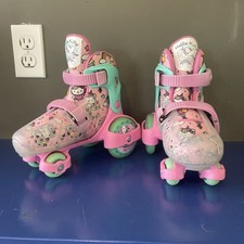 Hello Kitty Girls Pink Roller Derby EZ Roll Adjustable Skates Size 11-2
