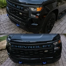SET OF 2: Overlay Grill Letters + Tailgate Inserts 2022 - 2025 Silverado Blue