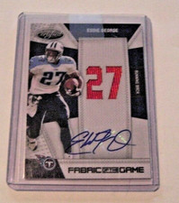 EDDIE GEORGE 2010 FABRIC OF THE GAME USED DUAL JERSEY AUTO 13/25 SIGNED CARD