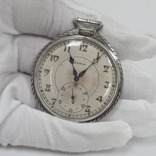 Vintage 1928 Elgin Pocket Watch 17 Jewels 12s Grade 479 14k GF - Standing Bar