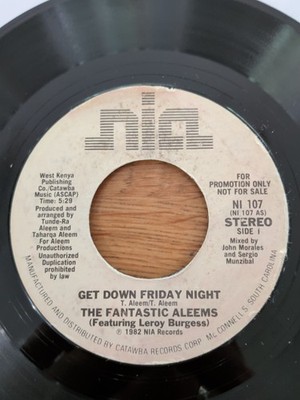FANTASTIC ALEEMS w L BURGESS - Get Down Friday Night. US Promo 45'. Rare Boogie