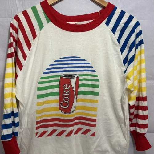 Coca Cola Coke Night Shirt Nightgown 1980's Sleep Wear One Size Long Vintage