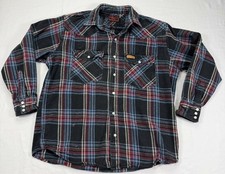 Five Brother Large Heavyweight Plaid Flannel Pearl Snap Western Shirt Workwear