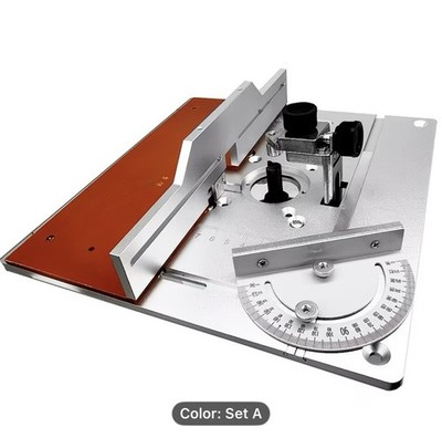 Router Table Aluminum Insert Plate w/ Flip Board Miter Gauge Wood Milling Tool