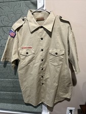 Boy Scout BSA UNIFORM SHIRT Mens Extra Large Xl Short Sleeve Tan P61