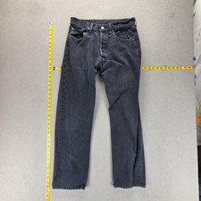 Vintage Levis 501 Jeans Mens Black Straight Button Fly Made In USA Fits 29x29