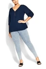 NEW City Chic Womens Navy Sexy Fling Elbow Sleeve Top Tunic Plus Size XS 14 #V33