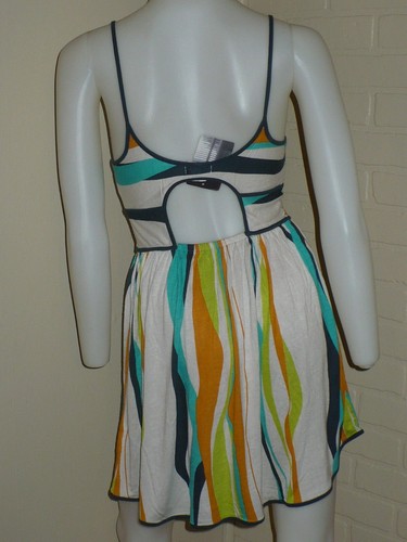 NEW RETRO ABSTRACT STRIPE DRESS COOPERATIVE URBAN OUTFITTERS Y2K XSMALL - Picture 4 of 4