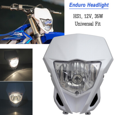 Dirt Bike Enduro Cross Headlight w/4Pcs Rubber Strips For Yamaha