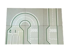 Lego Group Road Race Track 10" Base Plate 32x32 Lot of 6 Curve Straight Checker