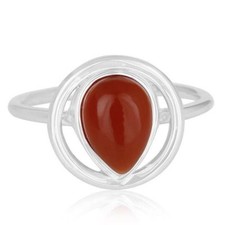Red Onyx Gemstone Ring (92.5) Sterling Silver Womens Fashion Ring Jewelry