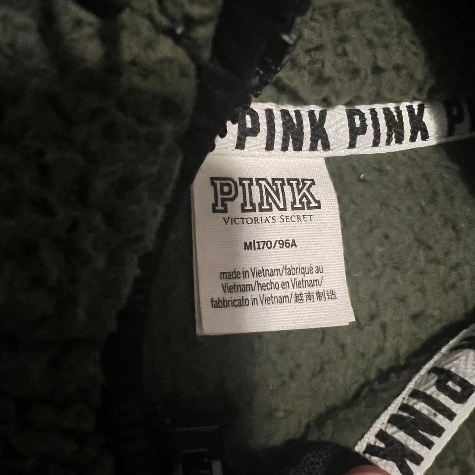 Pulôver Victoria's Secret Sherpa rosa aconchegante quarto verde encaixe M - Imagem 3 de 4