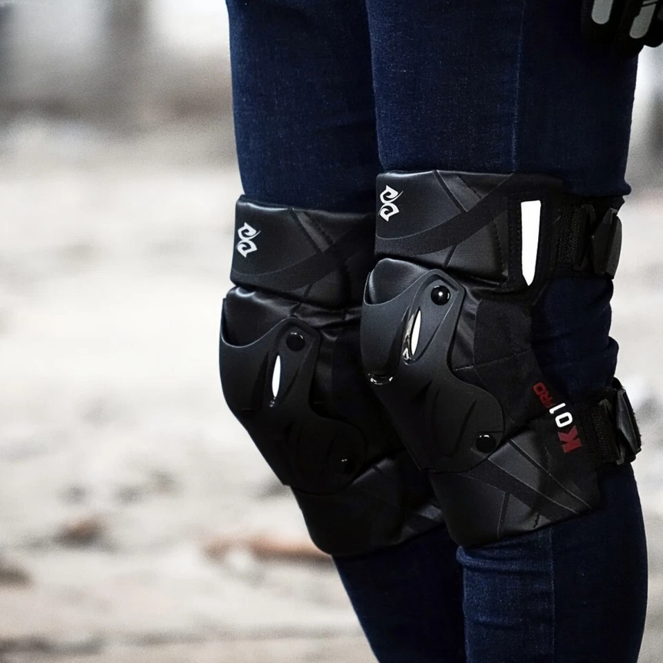 Наколенники для мотоциклов светоотражающие защитное снаряжение регулируемые ремни защита от ударов - Изображение 4 из 4
