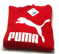  NEW MEN PUMA Classic Logo Hoodie Red 530084 11 , Sz SM - 2XL   