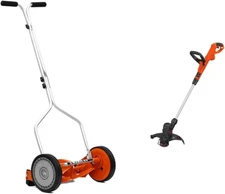 1204-14 14-Inch 4-Blade Push Reel Lawn Mower, Red and Black+Decker ST8600 5.0 AM