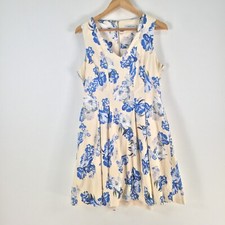 Preview target womens dress size 12 fit flare cream floral sleeveless 099320