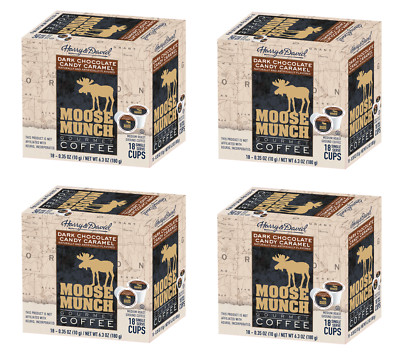 Moose Munch by Harry & David, Dark Chocolate Candy Caramel, 4/18 ct (72 Cups)
