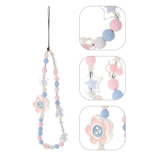 4 PCS Flower Chain Beaded Phone Strap Cellphone Charm - 第 3/12 張圖片