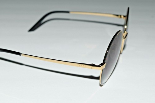 Auténticas gafas de sol Prada redondas negras doradas de gran tamaño SPR59X AAV-0A7 54-22-140* - Imagen 2 de 4