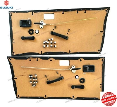 OEM SUZUKI SAMURAI SJ410 SJ413 SIERRA GYPSY INSIDE COMPLETE DOOR PANEL KIT - Image 1 of 4