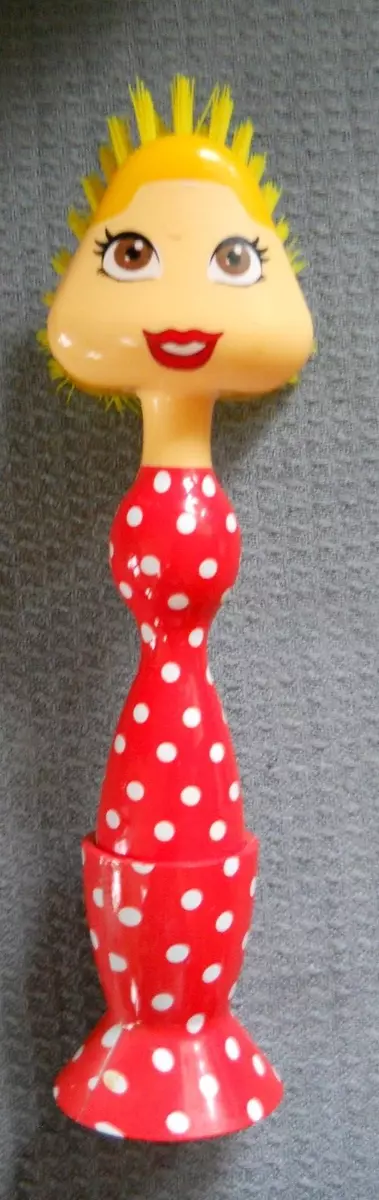 RARE EVERYDAY GOURMET LADY RED WHITE POKKA DOT Dish Brush w