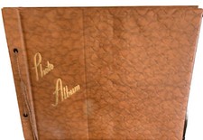 Vintage Photo Photographs Album Blank Empty 25 Pages Paper Brown Cover Scrapbook