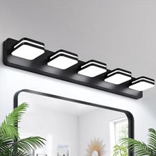 5 Light 36 Inch 5000K Modern Black LED Bathroom Vanity Lamp Bathroom Lighting F