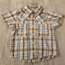 Vintage Diesel Carvan Souls Plaid Rockabilly Pearl Snap Button Front Childs sz 2