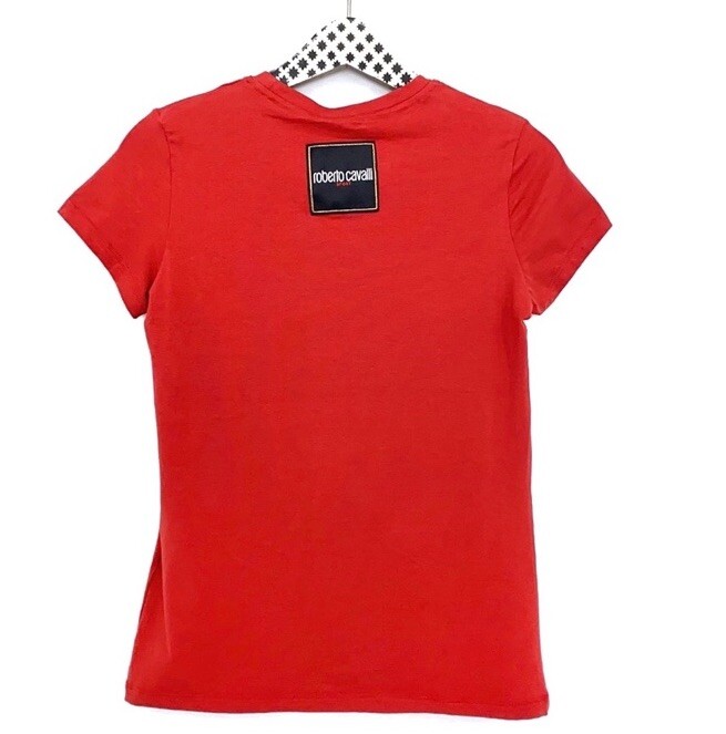 Tシャツ・カットソー Roberto Cavalli Roberto Cavalli Shirts Red Roberto Cavalli Sport Red Graphic Print Crewneck T-Shirt