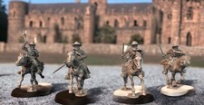 Mounted Sergeants With Hand Weapons, 28mm Medieval Wargame Display Miniatures