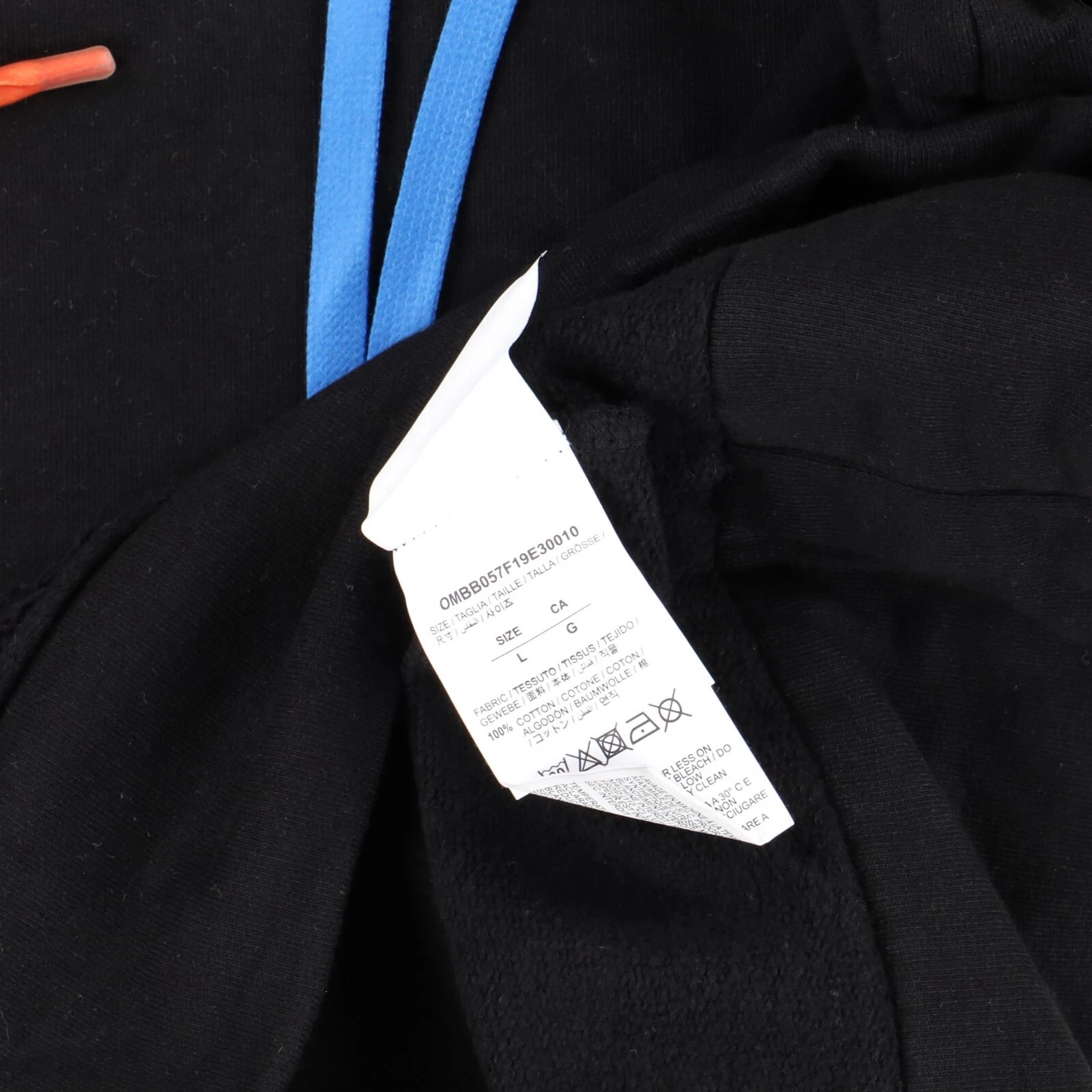 Felpa con cappuccio oversize Off White nera e gialla acrilica frecce Taglia L Prezzo consigliato $660