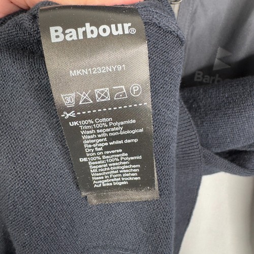 Barbour maglione pullover uomo blu 1/3 zip taglia XL 100% cotone casual finto collo - Foto 5 di 5