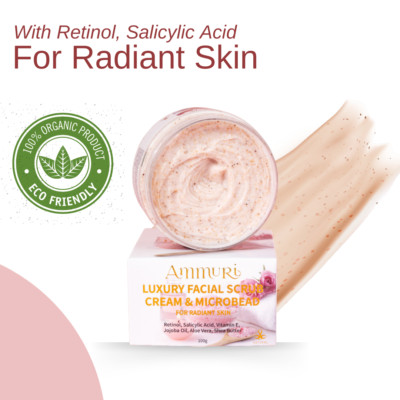 Ammuri Retinol Peeling 100g mit Mikroperlen für Akne & Verjüngung