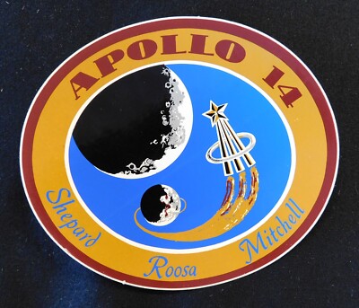 Apollo 14 NASA Vintage Sticker - Oval 3.5'' x 3''