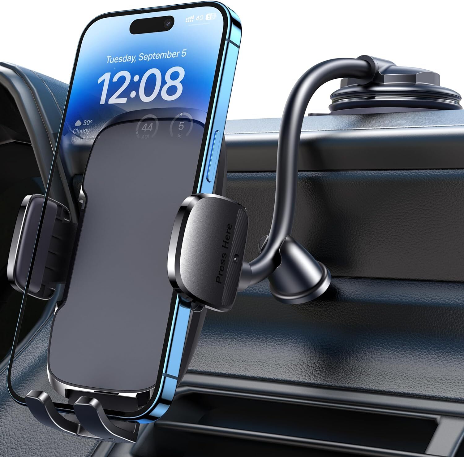 Car Phone Holder Flexible Long Arm Anti Shake Phone Mount for Car Cell Phone-image