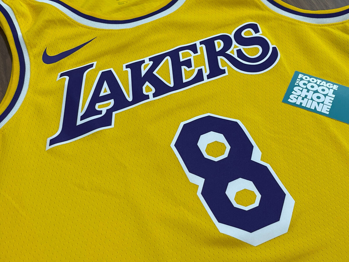 NIKE CONNECT NBA AUTHENTICS KOBE BRYANT #8 LA LAKERS JERSEY YELLOW