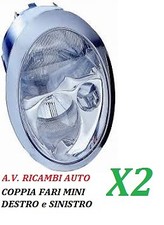 COPPIA FARI FANALE PROIETTORE ANTERIORE SX-DX MINI COOPER ONE DAL 2001 AL 2004 