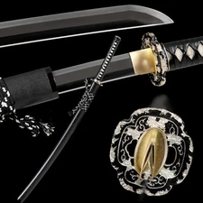 Clay Tempered L6 Steel Samurai Japanese Katana Sword Suguha Hamon Full Tang