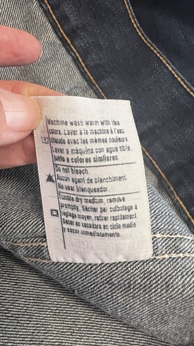 Carhartt Denim Jean Jacket Trucker Workwear J291 ABL Dark Blue Mens 3XL Tall - Picture 8 of 12