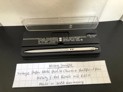 Vintage Paper Mate Profile Chrome Ballpoint Pen with Box & New Refill - Image 1 of 4