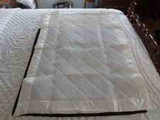 Unused WHITE BABY CRIB BLANKET with Blanket  Binding Print Design - 36" x 50"