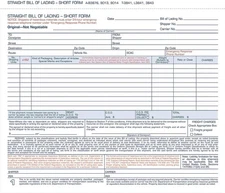 Adams Bill of Lading Short Form, 8.5 X 7.5 8-1/2"W x 7"L, White 
