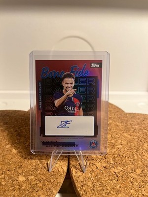 Warren Zaire-Emery Autogramm 3/5 Topps PSG Bona Fide Baller Auto PSG