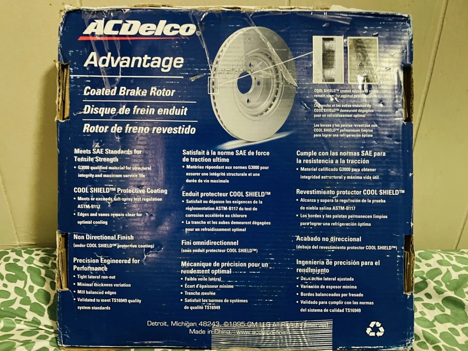 Rotor de freno de disco trasero recubierto ACDelco Advantage 18A81041AC - Honda CR-V/Acura RDX Foto 3 de 3