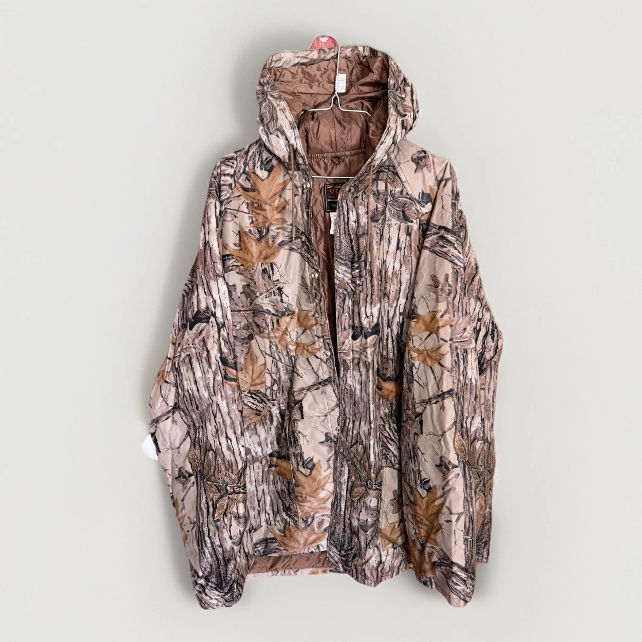 Stearns DryWear Jacket Mens L Camo Hooded Outdoor Hunting Rain Parka