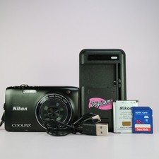 Nikon Digital Camera Coolpix S3100 14.0MP Black Tested Full Working Set